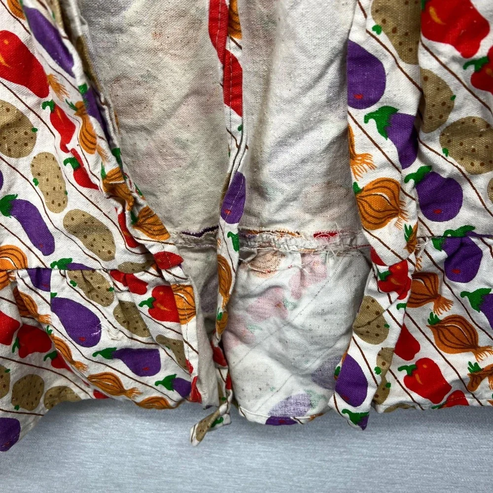 Vintage 70s PERLA MEYERS Apron‎ Maxi Garden Vegetables Homestead Retro Kitchen